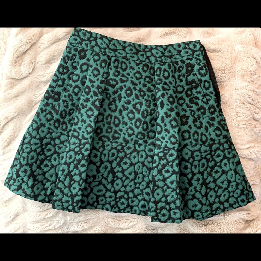 Banana Republic Green Animal Print Skirt